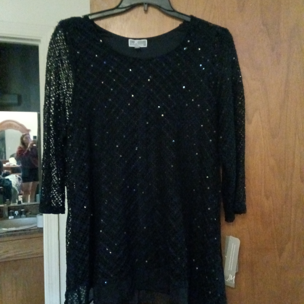 Elegant Black Sequin Women's Top